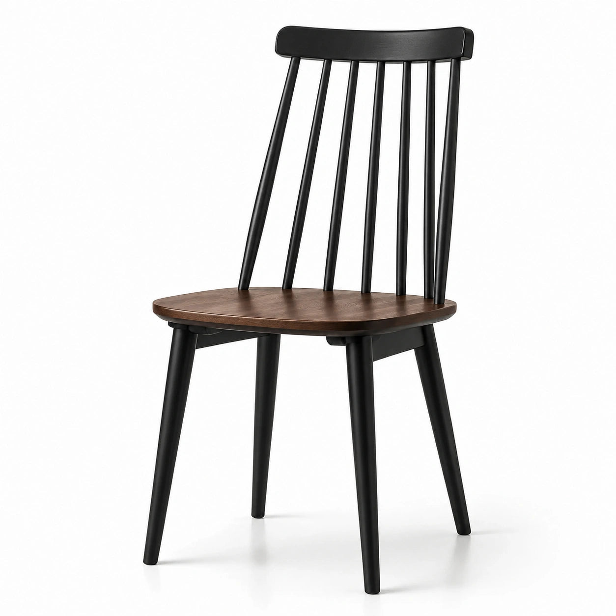 Sedia da pranzo in legno e metallo nero