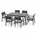 Set da pranzo per esterno in metallo e poliestere 6 posti