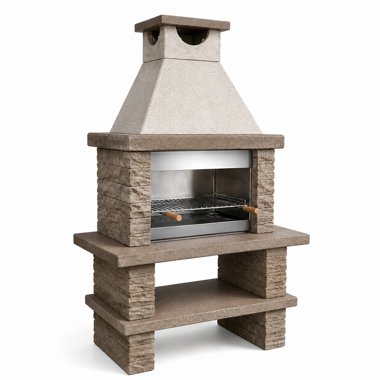 Barbecue da esterno in pietra e acciaio inox