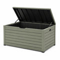 Baule da giardino in plastica verde 150x70x60 cm