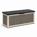 Baule da giardino in polipropilene e rattan sintetico grigio 120x45x60 cm