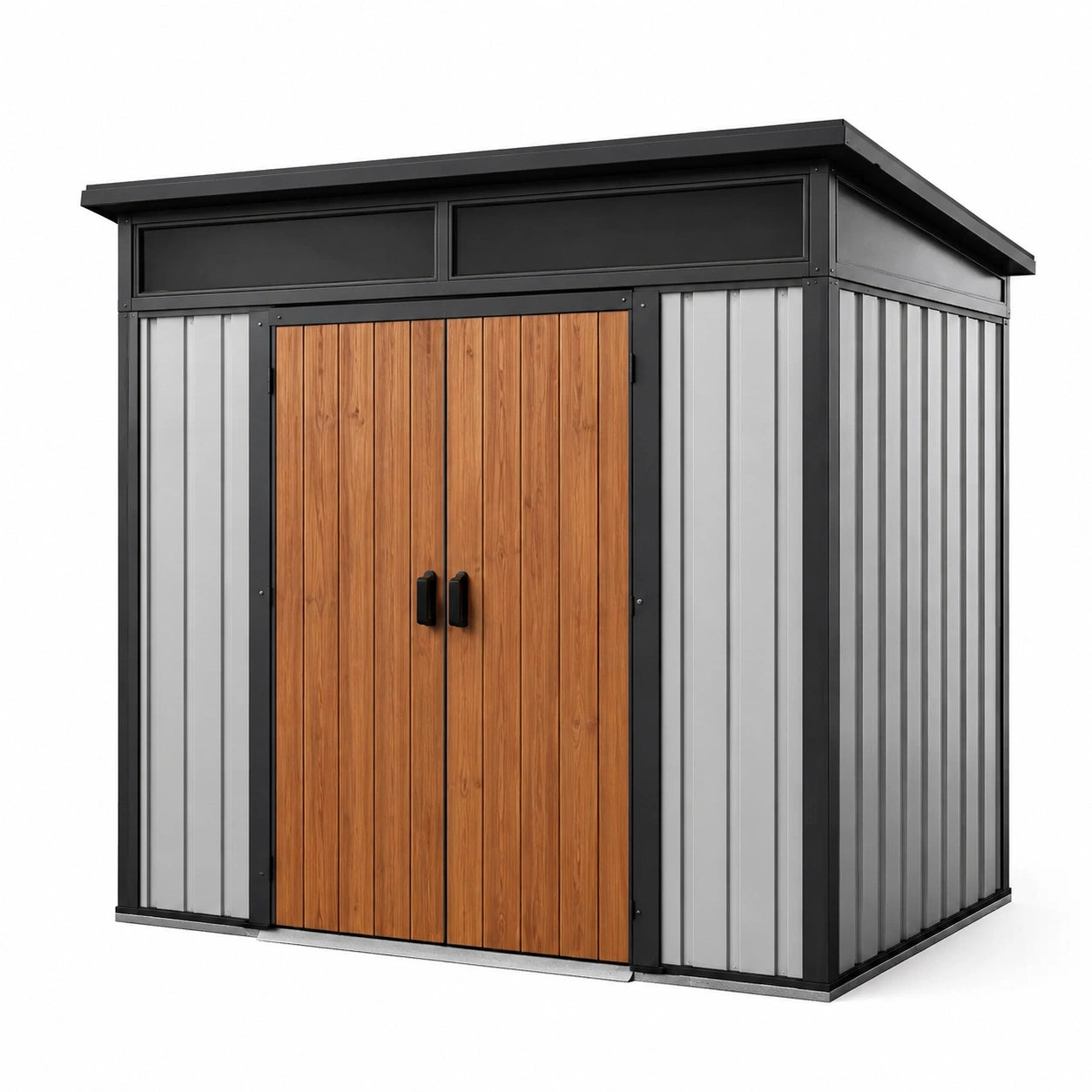 Capanno da giardino in metallo e legno 213x130x185 cm