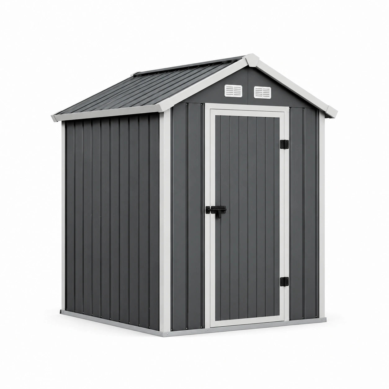 Casetta da giardino in metallo grigio 213x130x185 cm