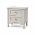 Comodino in legno con due cassetti grigio chiaro
