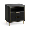 Comodino in MDF con dettagli metallici