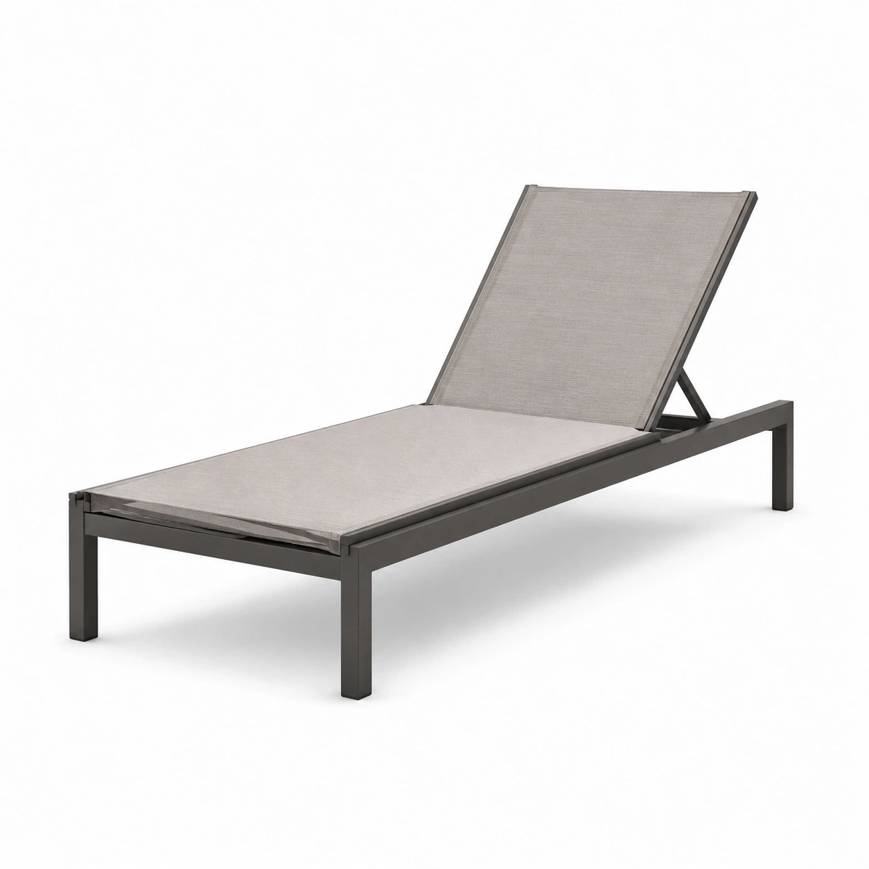 Lettino prendisole in metallo e tessuto grigio 200x65x35 cm