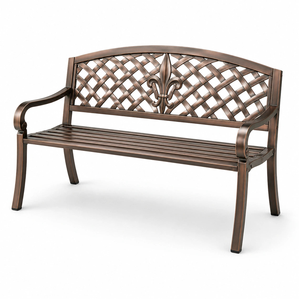 Panchina da giardino in metallo bronzo 120cm